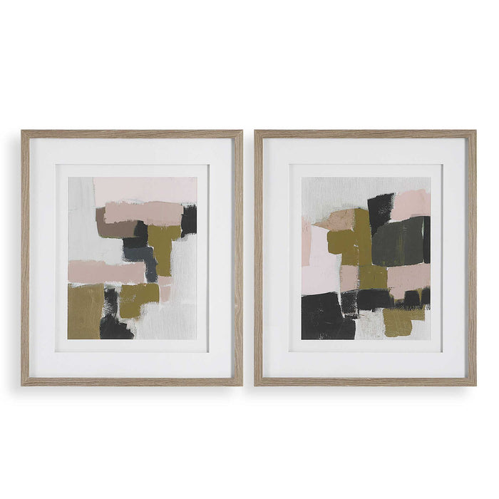 Color Block - Framed Prints (Set of 2) - Light Brown