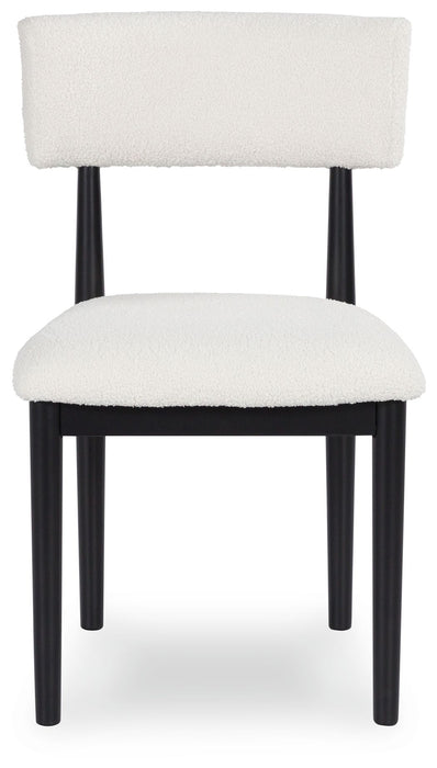 Xandrum - White / Black - Dining Upholstered Side Chair (Set of 2)