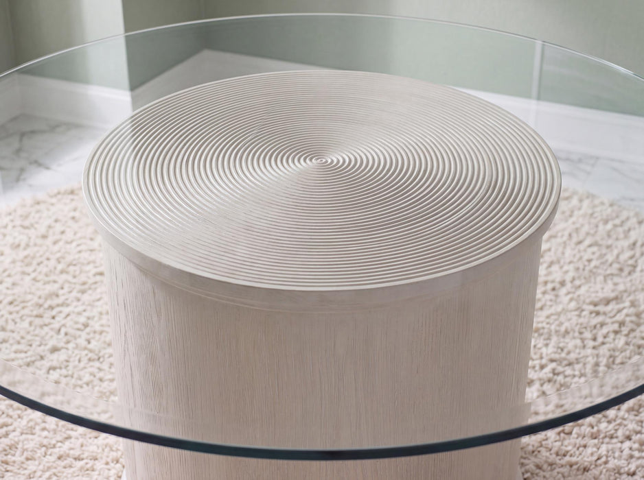 Maren - Complete Round Glass Top Dining Table