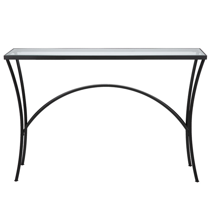 Alayna - Metal & Glass Console Table - Black