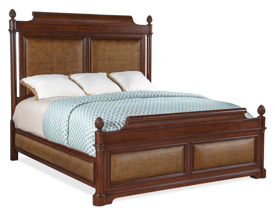 Charleston - King Panel Bed - Dark Brown