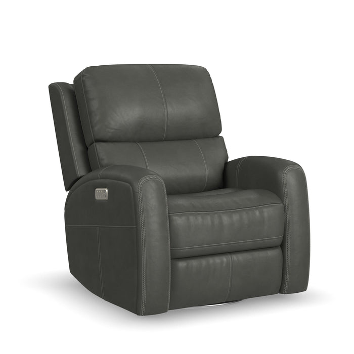 Linden - Power Swivel Gliding Recliner With Power Headrest, Lumbar, Heat & Massage