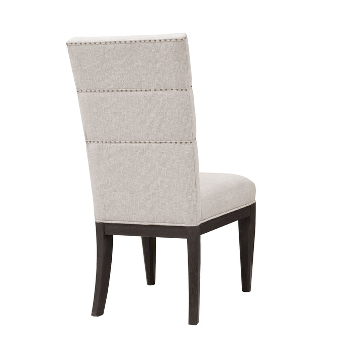 West End Loft - Upholstered Side Chair (Set of 2) - Brown & Pearl Silver