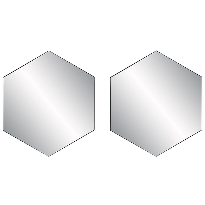 Amaya - Octagonal Mirrors (Set of 2) - Pearl Silver