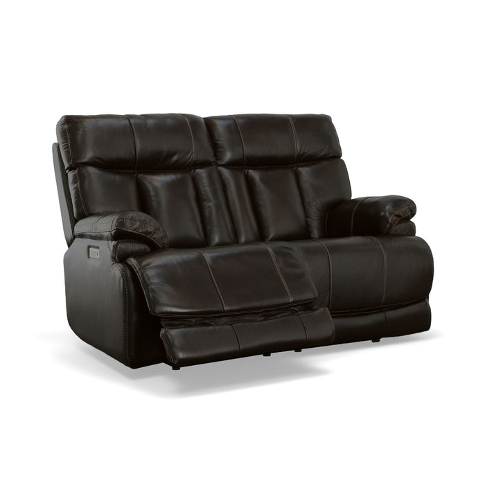 Clive - Power Reclining Loveseat with Power Headrests & Lumbar - Dark Brown