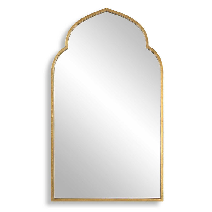 Moroccan Style Mirror - Lightly Antiqued Gold