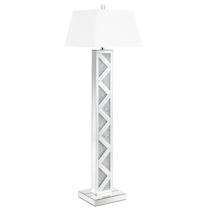 Carmen - Geometric Base Floor Lamp - Silver