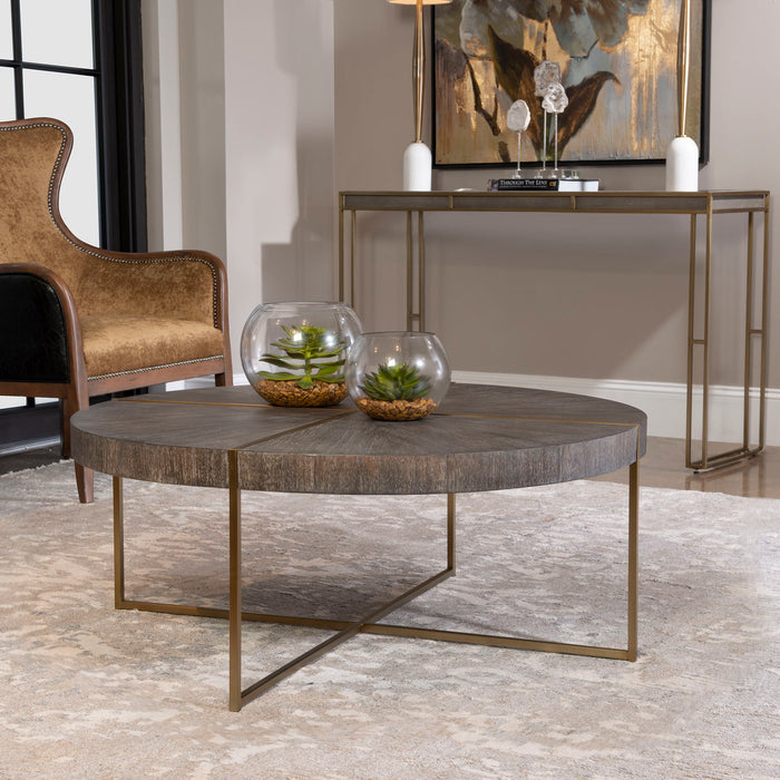 Taja - Round Coffee Table - Dark Brown