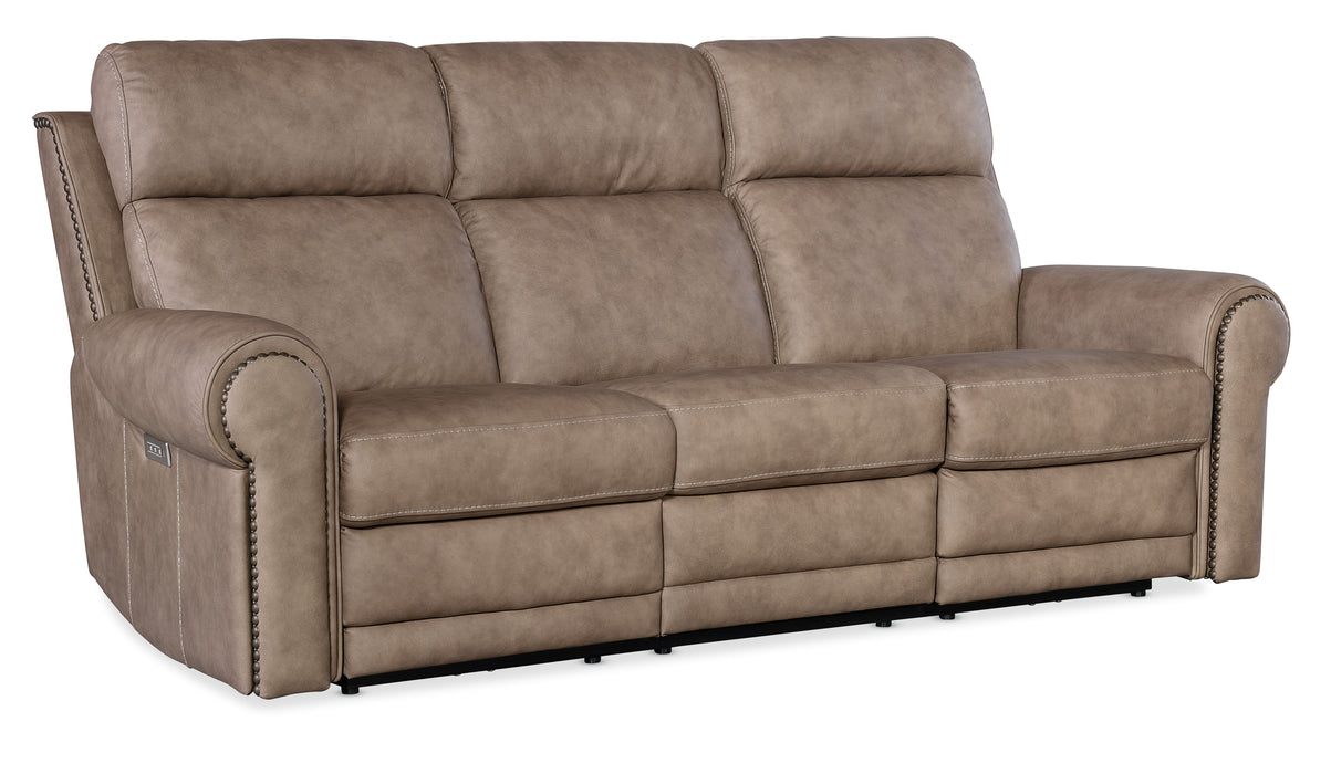 Duncan - Power Sofa With Power Headrest & Lumbar - Light Brown