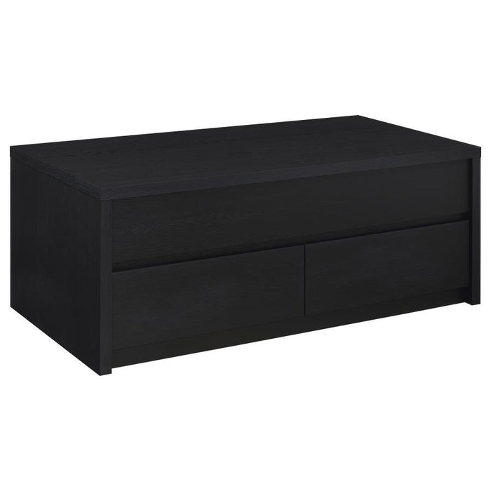Knapp - Lift Top Cocktail Coffee Table With Dual Drawers - Black