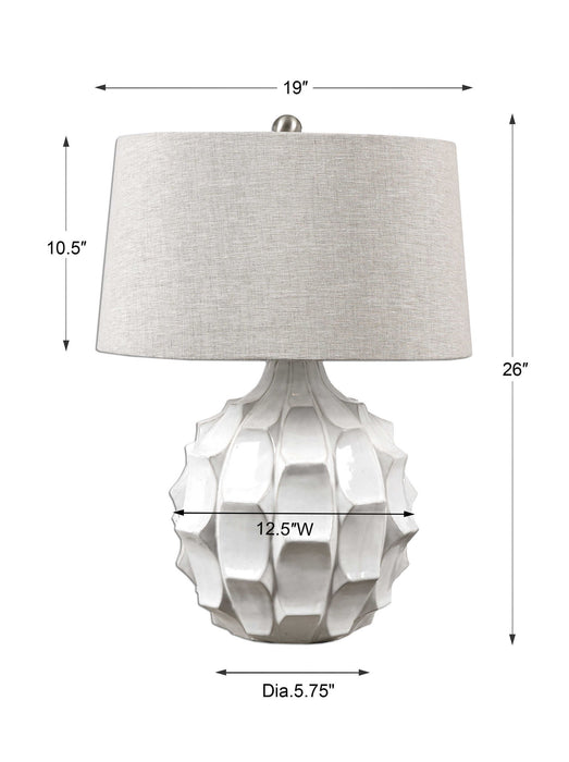 Guerina - Scalloped Lamp - White