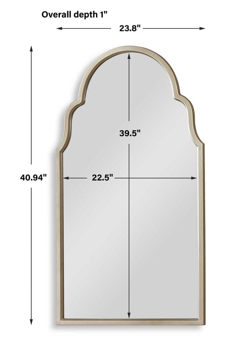 Arch Top Frame Mirror - Warm Silver