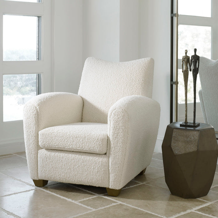 Teddy - Shearling Accent Chair - White