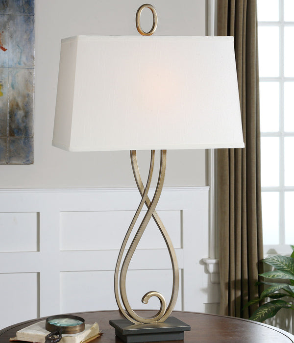 Ferndale - Scroll Metal Lamp - White