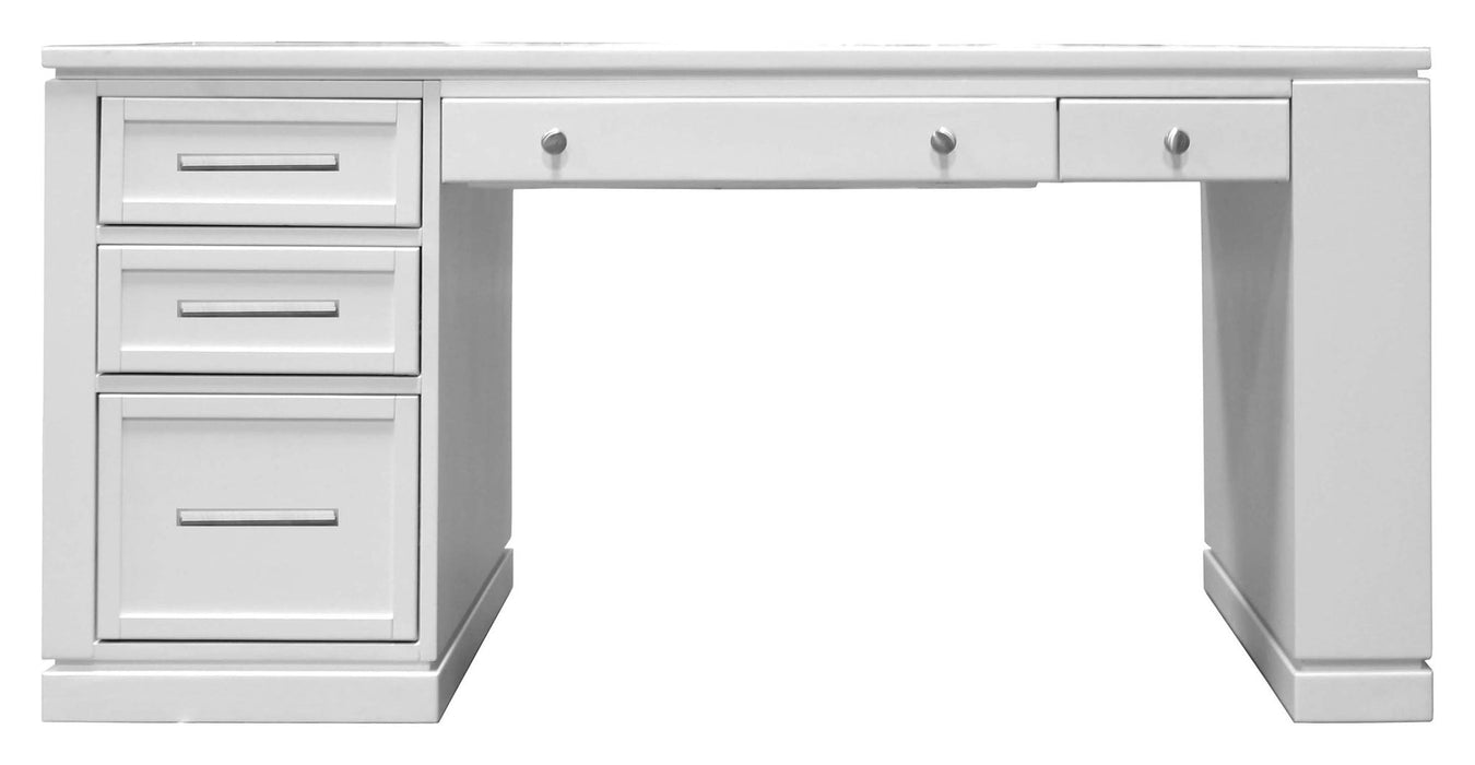 Catalina - Two Piece Writing Desk With Power Center And USB - Cottage White