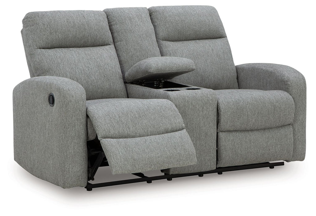 Gauntlet - Double Recline Loveseat With Console - Sterling