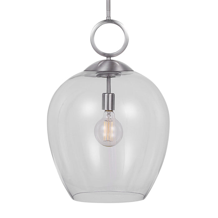 Calix - 1 Light Glass Pendant - Nickel