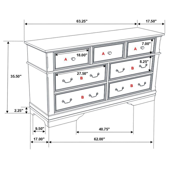 Manchester - 7-Drawer Dresser - Wheat