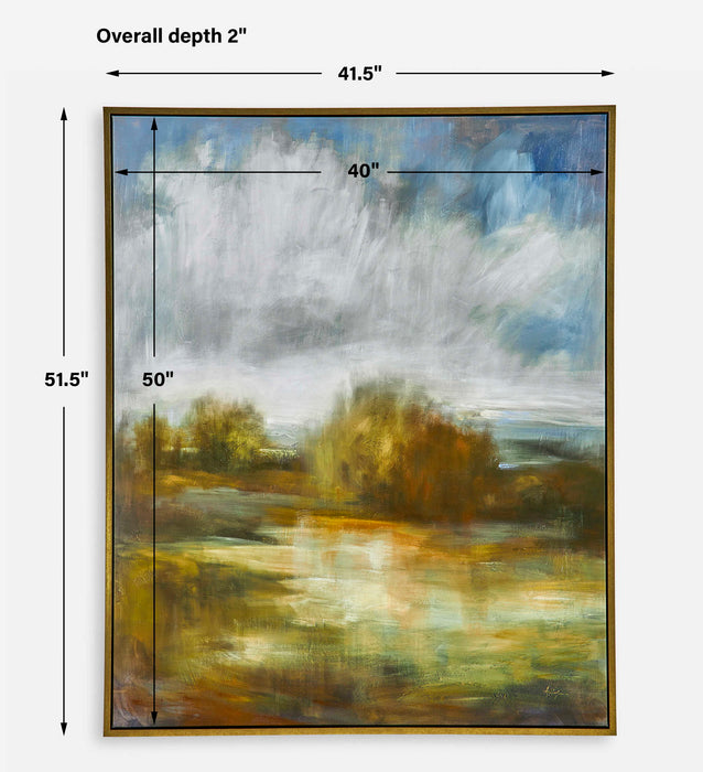 John's - Field Framed Landscape Art - Beige