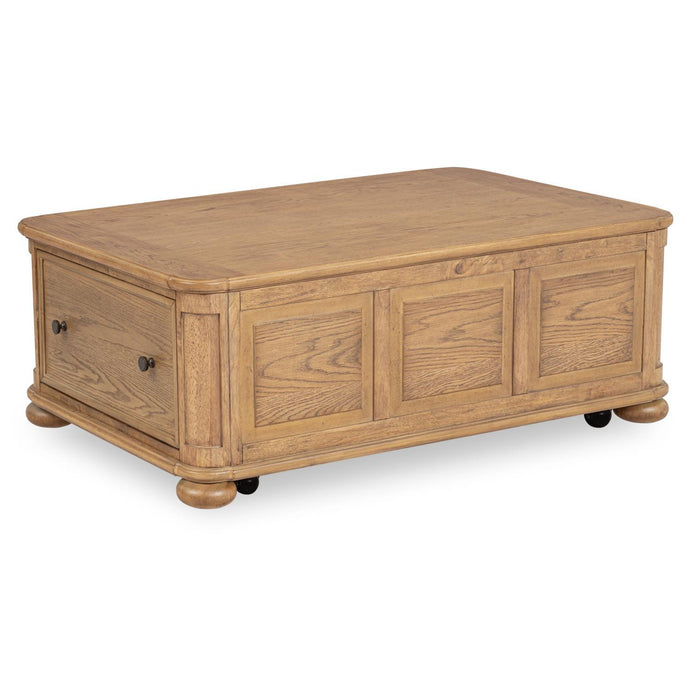 Nolan - Lift Top Cocktail Table With Casters - Dusted Barley