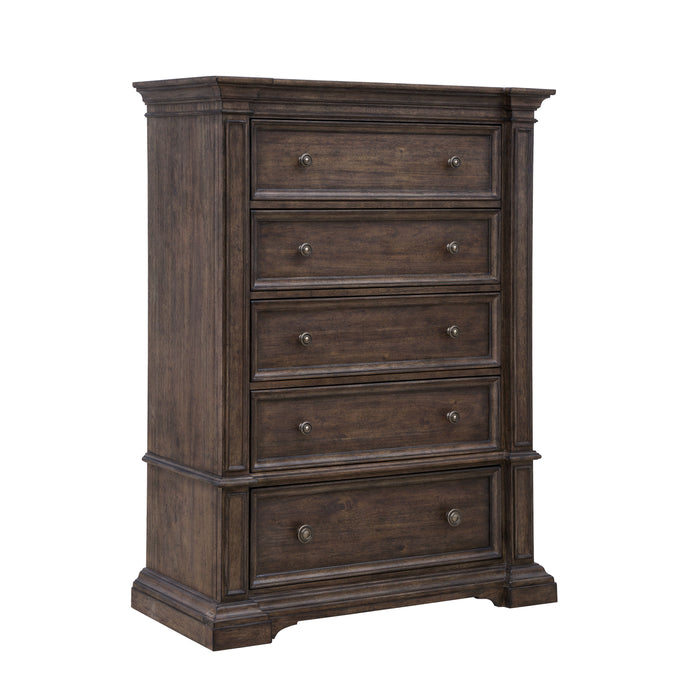 Woodbury - Five Drawer Chest - Cowboy Boots Brown