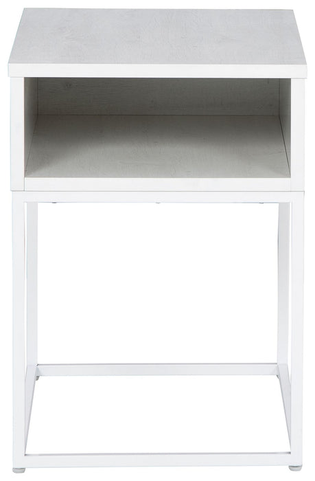 Deznee - White - Rectangular End Table