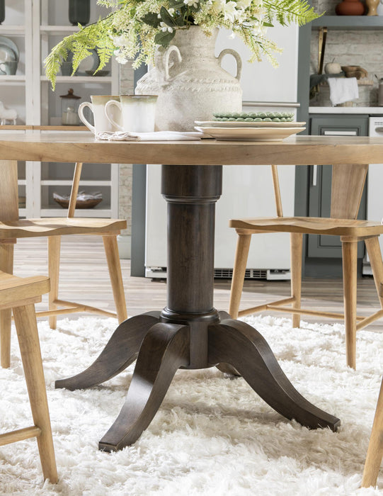 XXX's And OOO's - Complete Round Dining Table - Two Tone