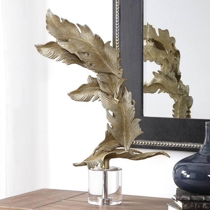 Fall Leaves - Sculpture - Champagne