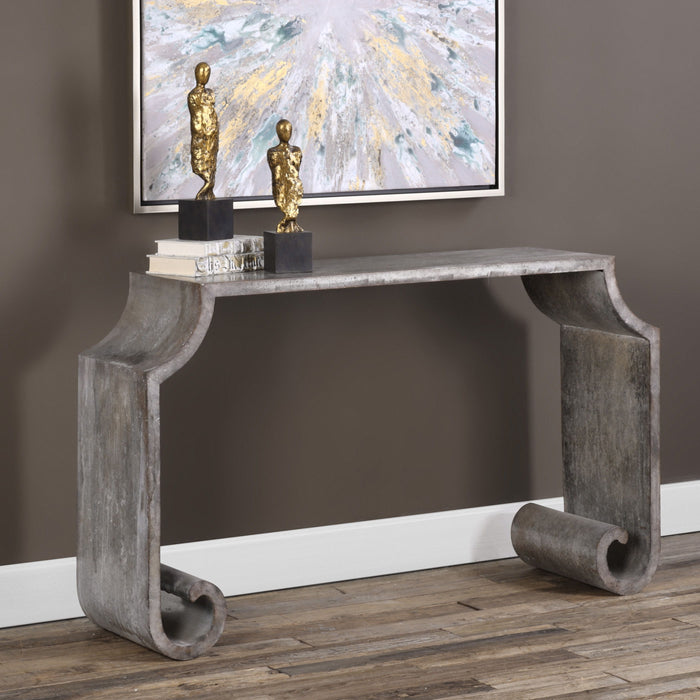 Agathon - Console Table - Stone Gray