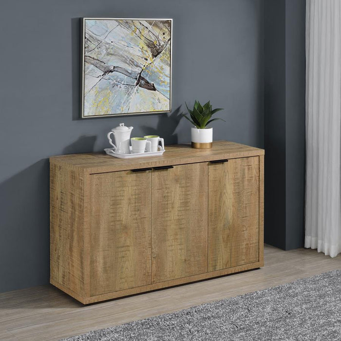 Pepita - 3-Door Engineered Wood Accent Cabinet With Adjustable Shelves - Mango Brown