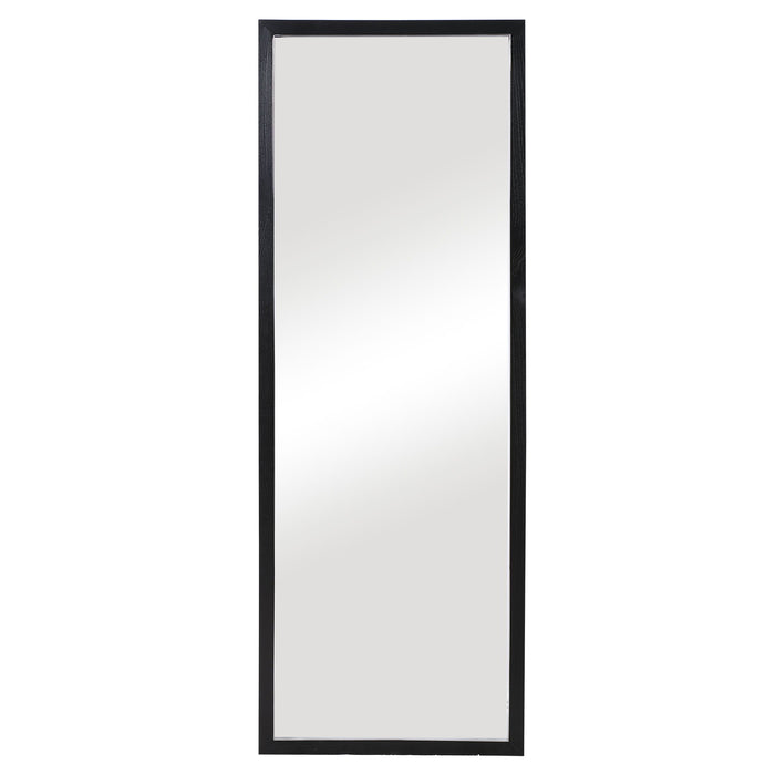 Avri - Oversized Dark Wood Mirror - Black