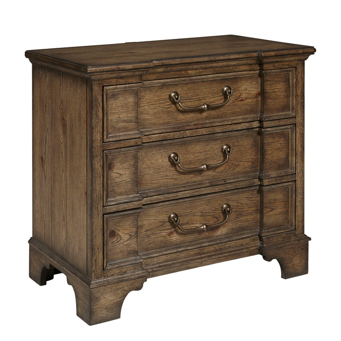 Revival Row - 3-Drawer Nightstand - Brown