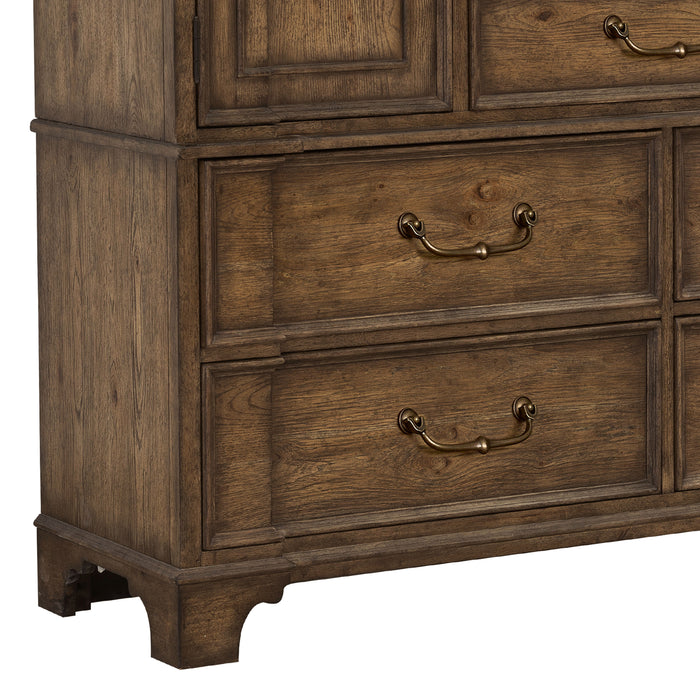 Revival Row - 9-Drawer Master Chest with Cabinets - Brown