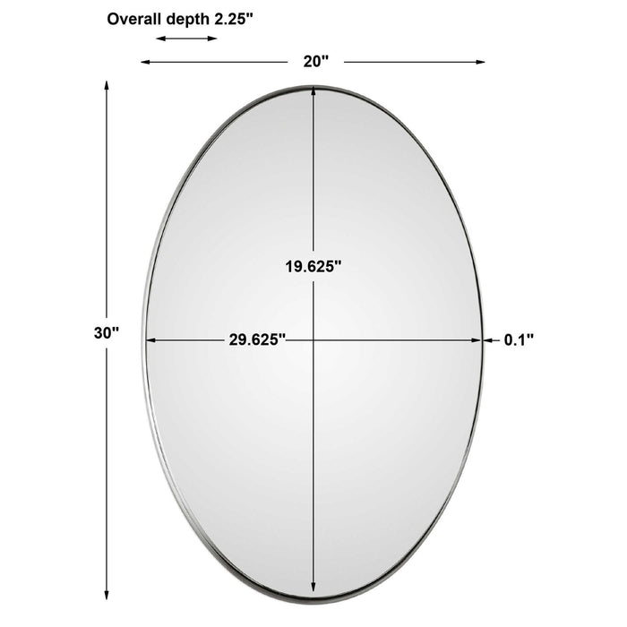 Pursley - Oval Mirror - Brushed Nickel