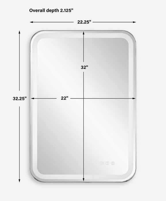 Crofton - Lighted Nickel Vanity Mirror - Gray