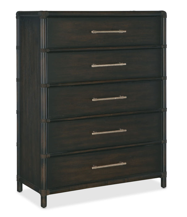 Retreat - Pole Rattan Five-Drawer Chest