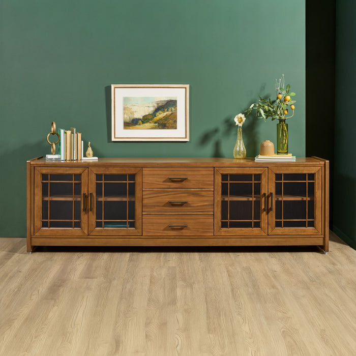 Lincoln - Large Entertainment Base - Warm Walnut