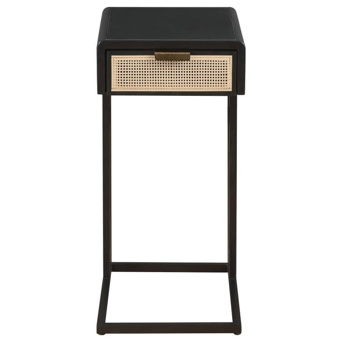 Amherst - 1-Drawer Radio Weave Cane Metal Side Table