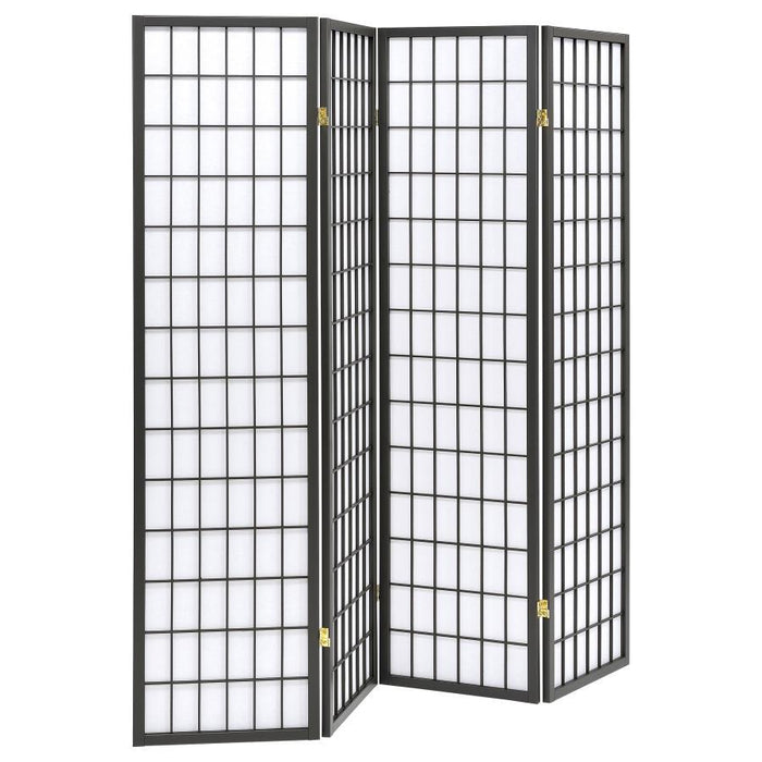 Roberto - 4-panel Linear Grid Design Folding Screen