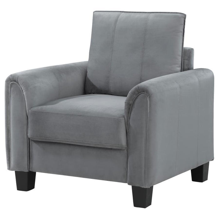 Davis - Upholstered Rolled Arm Accent Chair - Grey