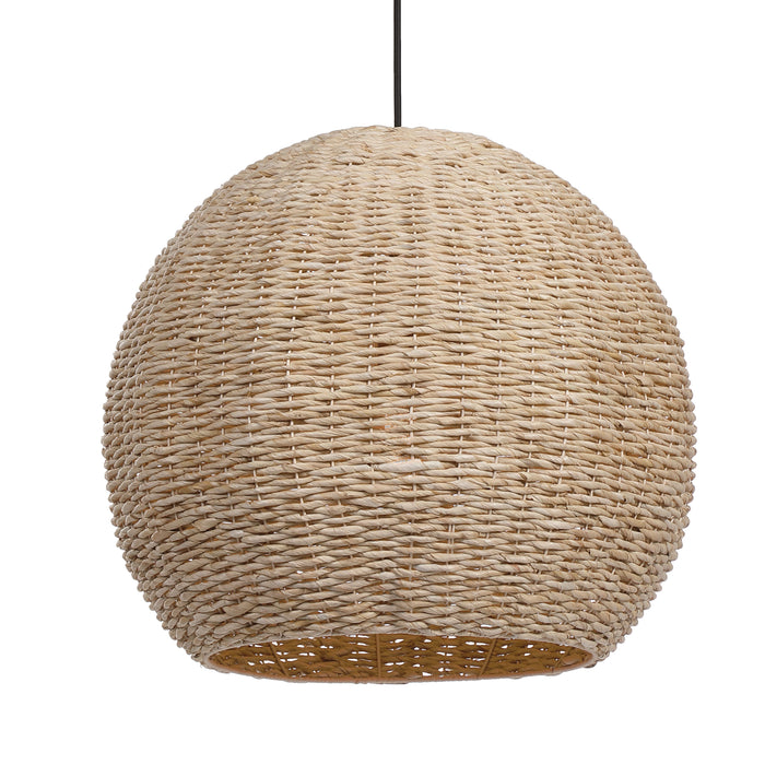 Seagrass - 1 Light Dome Pendant - Light Brown