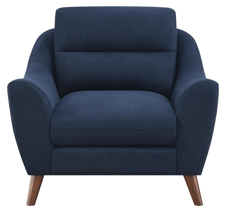 Gano - Sloped Arm Upholstered Chair - Navy Blue