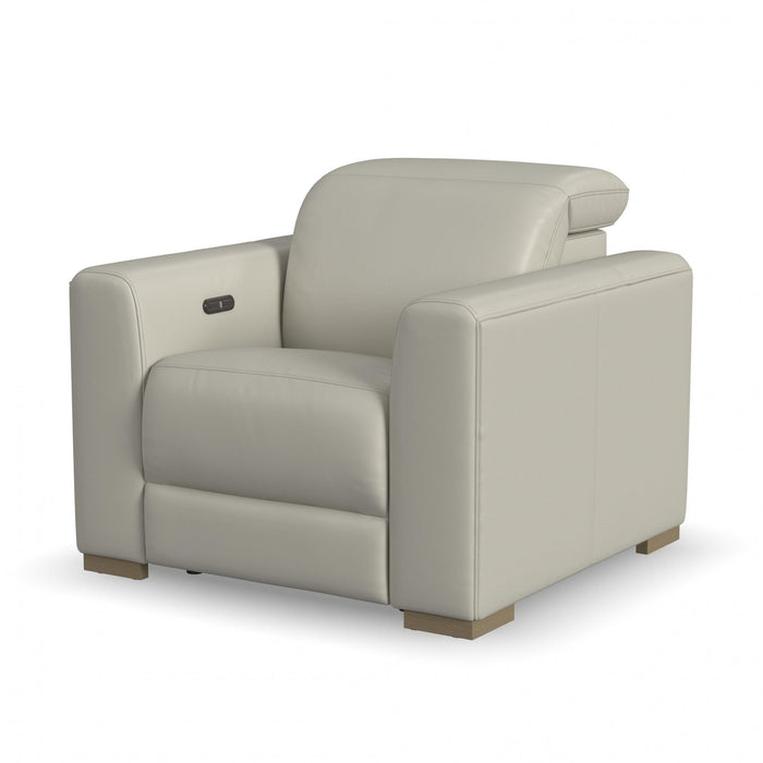 Aurora - Power Recliner With Power Headrest - Pearl Silver