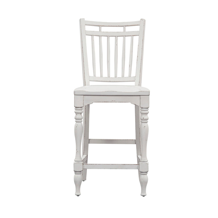 Magnolia Manor - Spindle Back Counter Chair - White