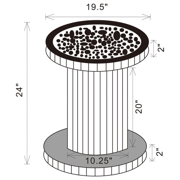 Dorielle - Round Mirrored Acrylic Crystal Side Table - Silver