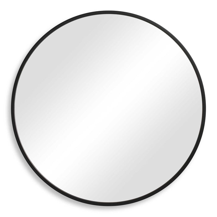 Contemporary Round Mirror - Black Matte