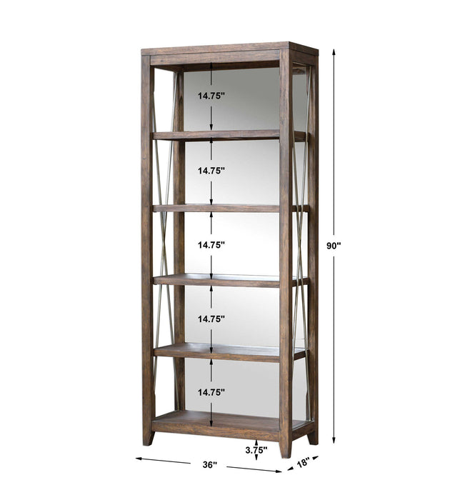 Delancey - Weathered Oak Etagere - Dark Brown