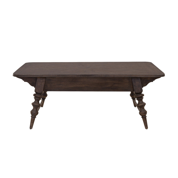 Revival Row - Rectangular Cocktail Table with Drawer - Brown