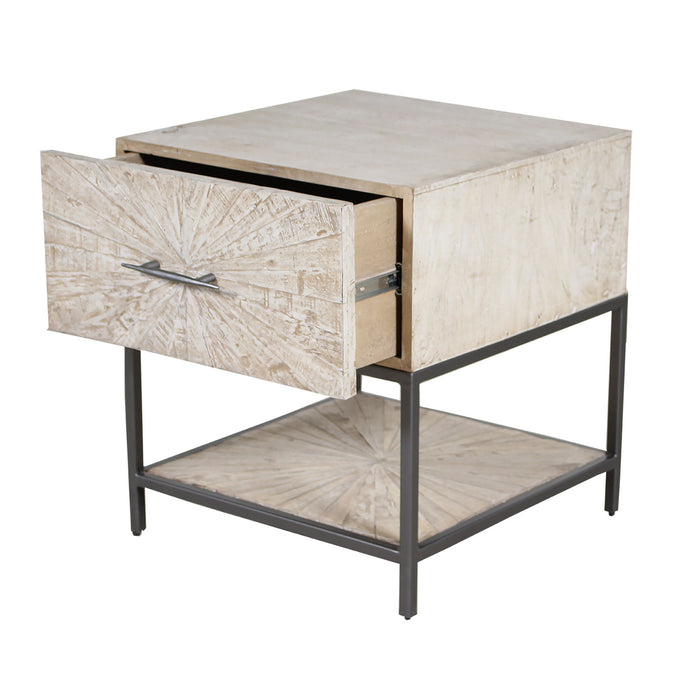 Crossings Monaco - End Table - Weathered Blanc