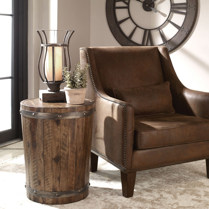 Ceylon - Wine Barrel Side Table - Dark Brown